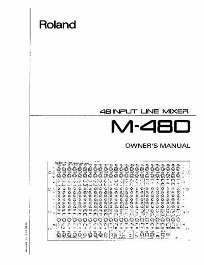 Roland M 480 Line Mixer User Manual